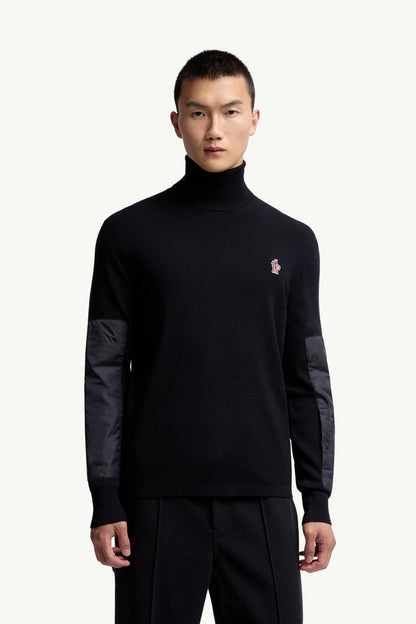 Moncler Wool Turtleneck Sweater Navy Blue Navy Blue