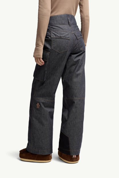Moncler Padded Denim Ski Pants Dark Grey Dark Grey