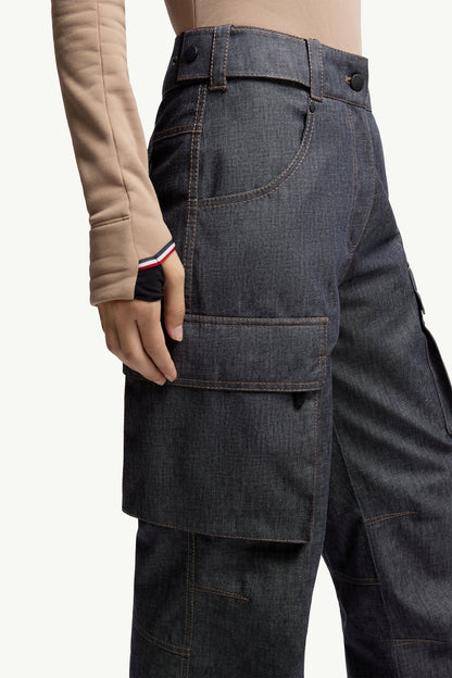 Moncler Padded Denim Ski Pants Dark Grey Dark Grey