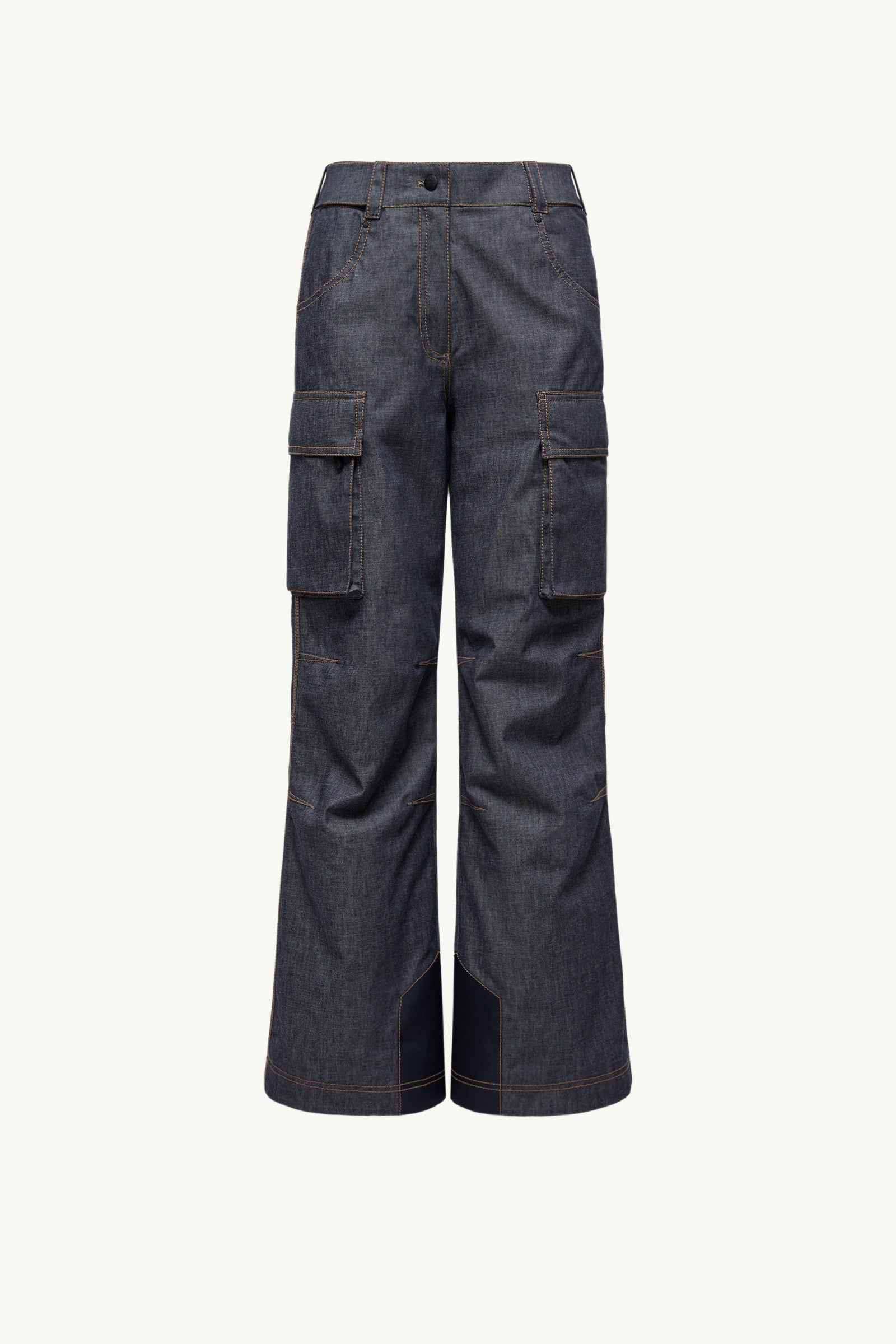 Moncler Padded Denim Ski Pants Dark Grey Dark Grey