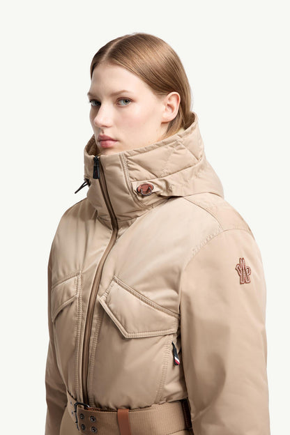 Moncler Hooded Insulated Ski Suit Camel Beige Camel Beige