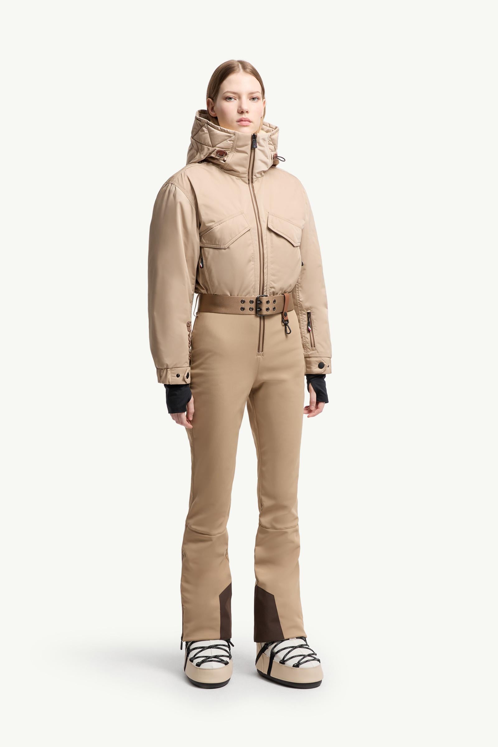 Moncler Hooded Insulated Ski Suit Camel Beige Camel Beige
