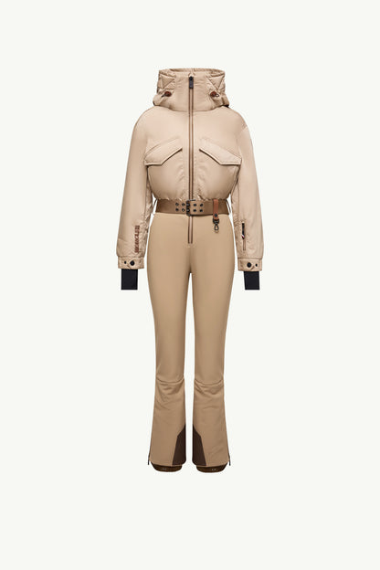 Moncler Hooded Insulated Ski Suit Camel Beige Camel Beige