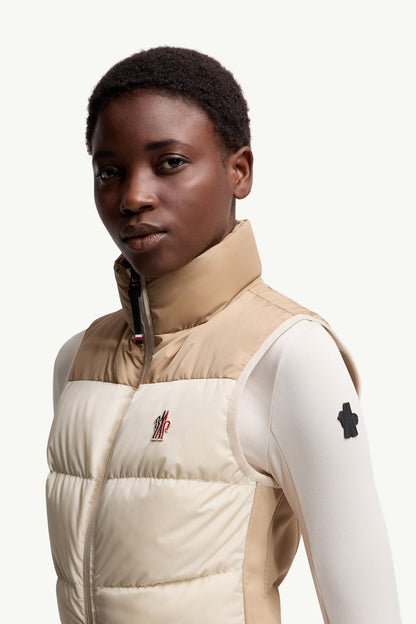 Moncler Down-Filled Ski Suit Beige & White Beige & White