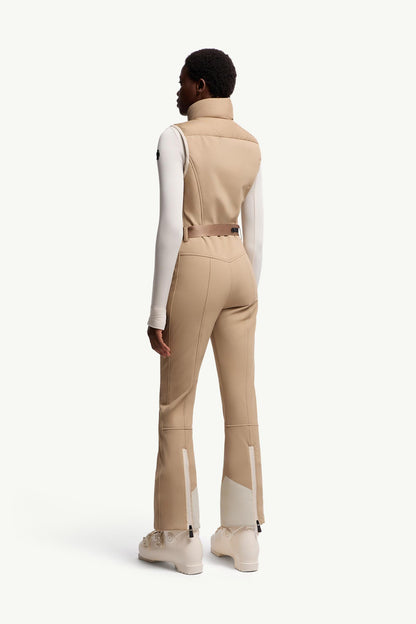 Moncler Down-Filled Ski Suit Beige & White Beige & White