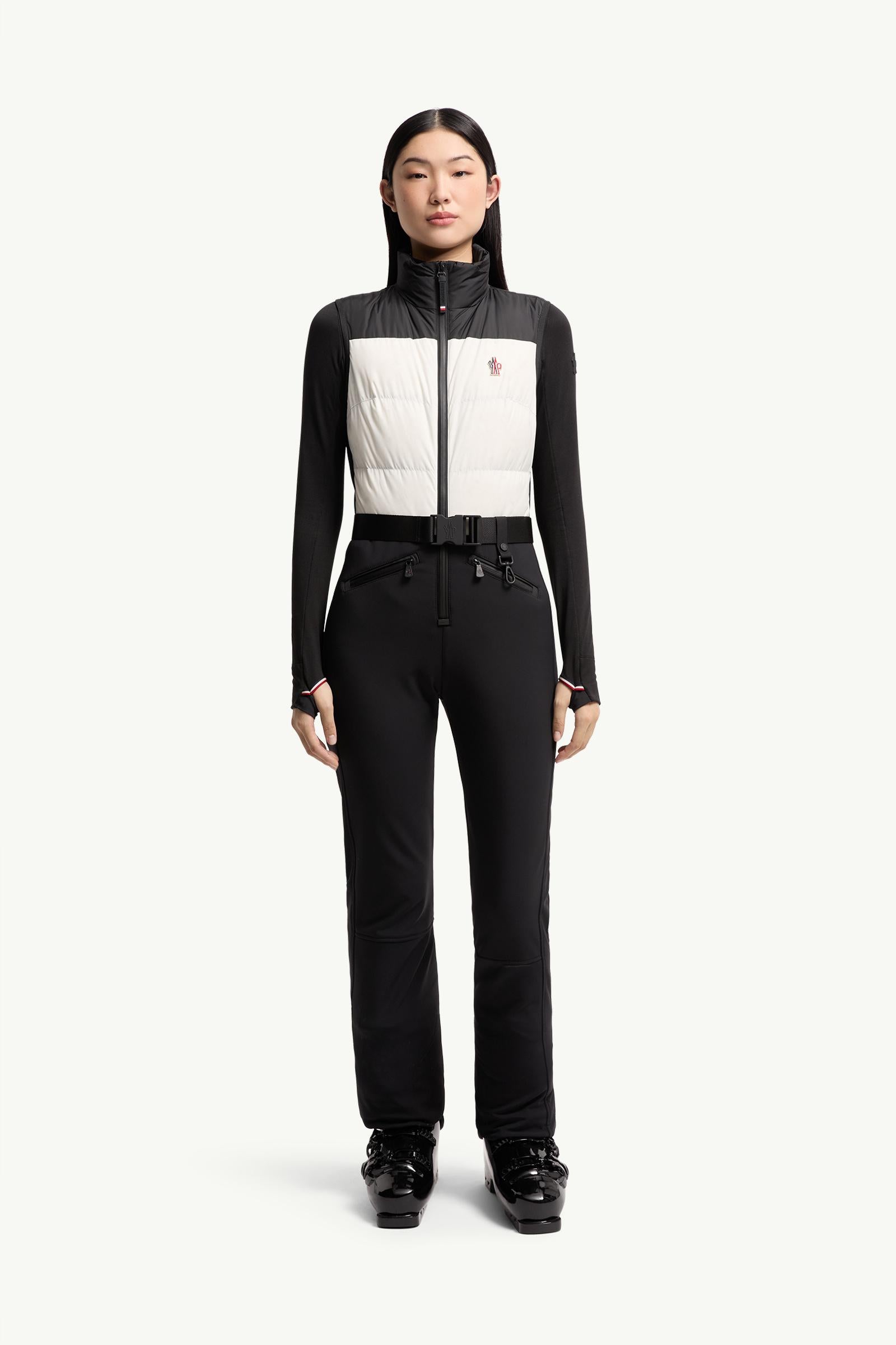 Moncler Down-Filled Ski Suit Black & White Black & White