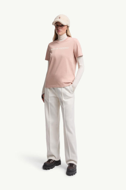 Moncler Logo Cotton T-Shirt Pink Pink