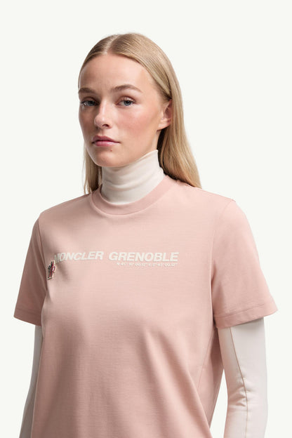 Moncler Logo Cotton T-Shirt Pink Pink
