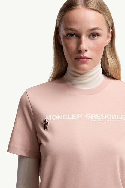 Moncler Logo Cotton T-Shirt Pink Pink