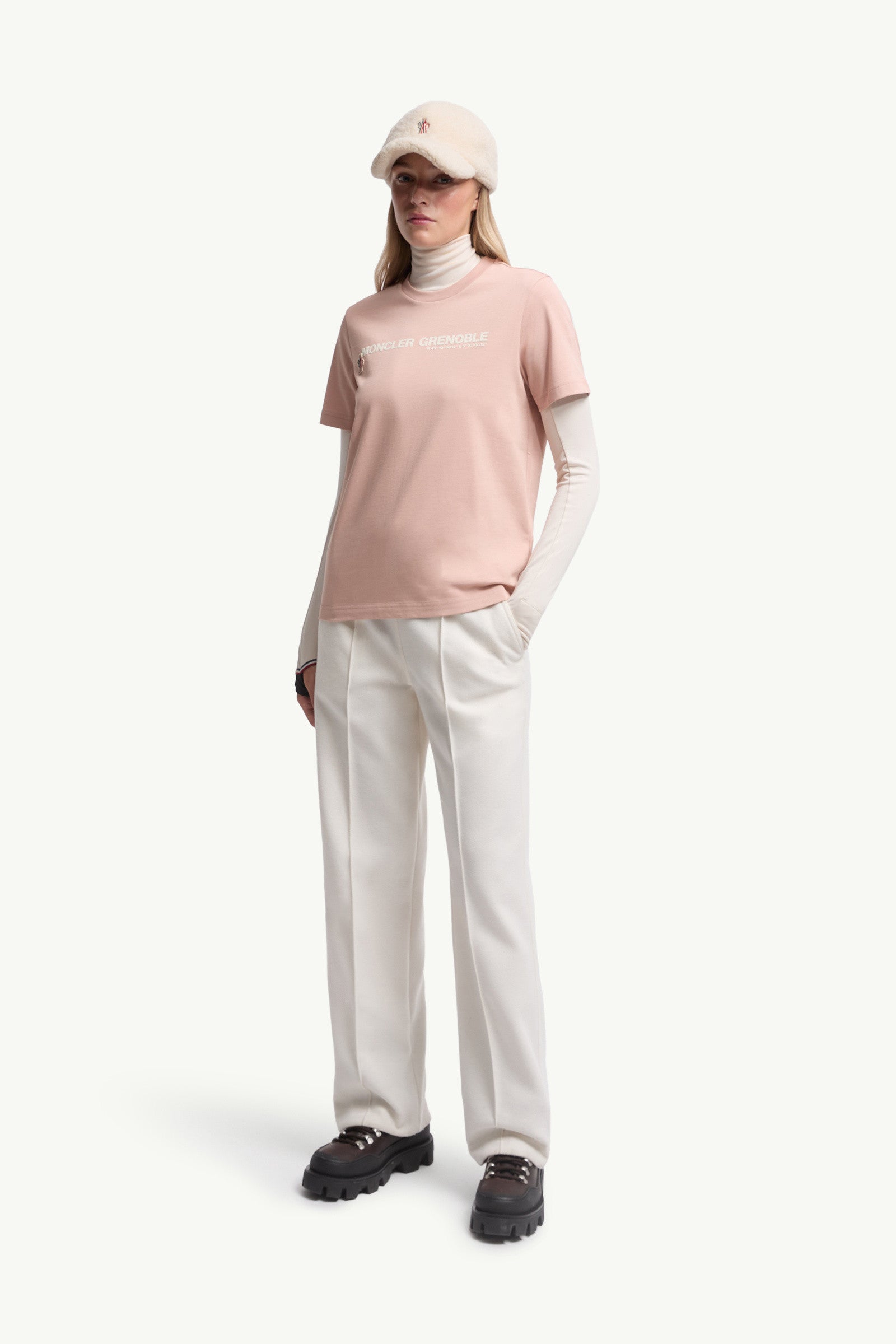 Moncler Logo Cotton T-Shirt Pink Pink