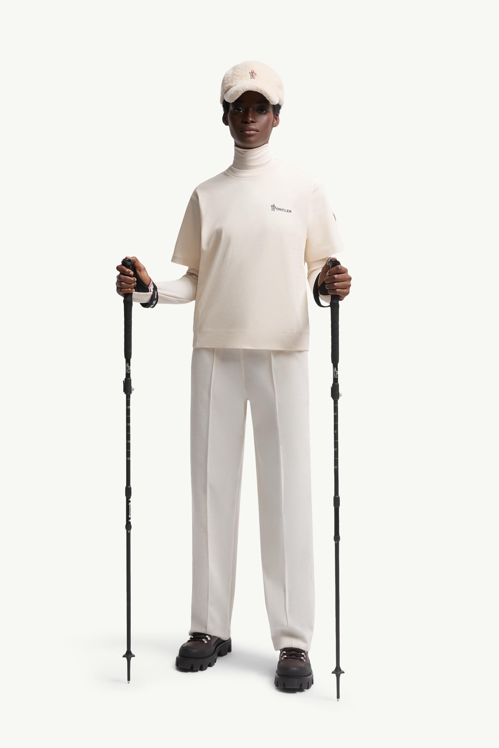 Moncler Embossed Logo Cotton T-Shirt White White