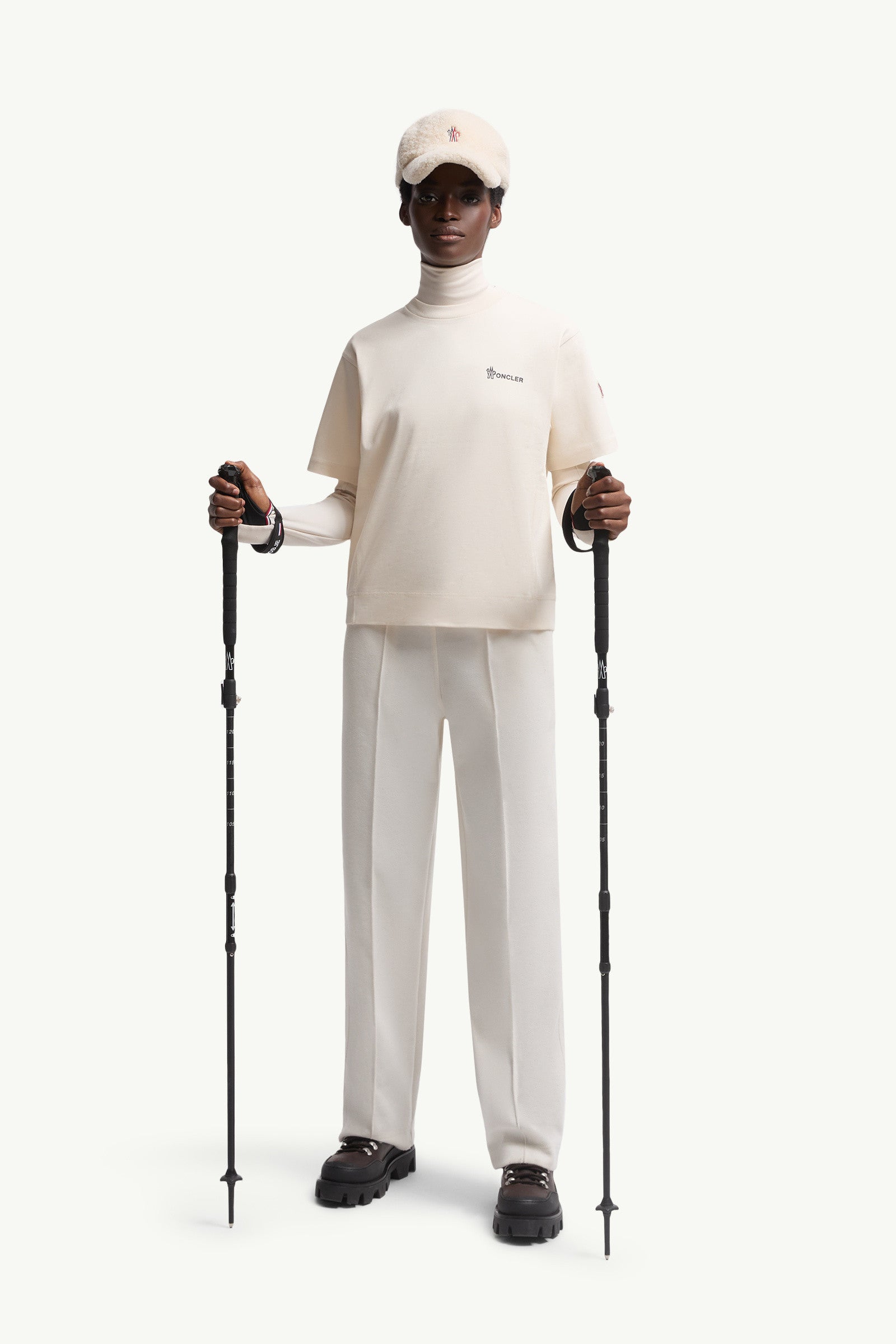 Moncler Embossed Logo Cotton T-Shirt White White