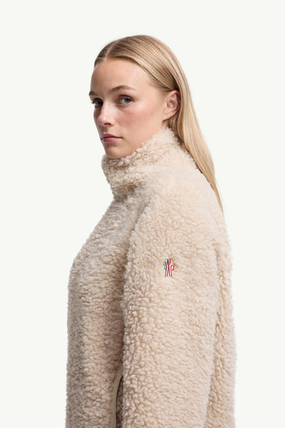 Moncler Teddy Turtleneck Sweatshirt Light Beige Light Beige