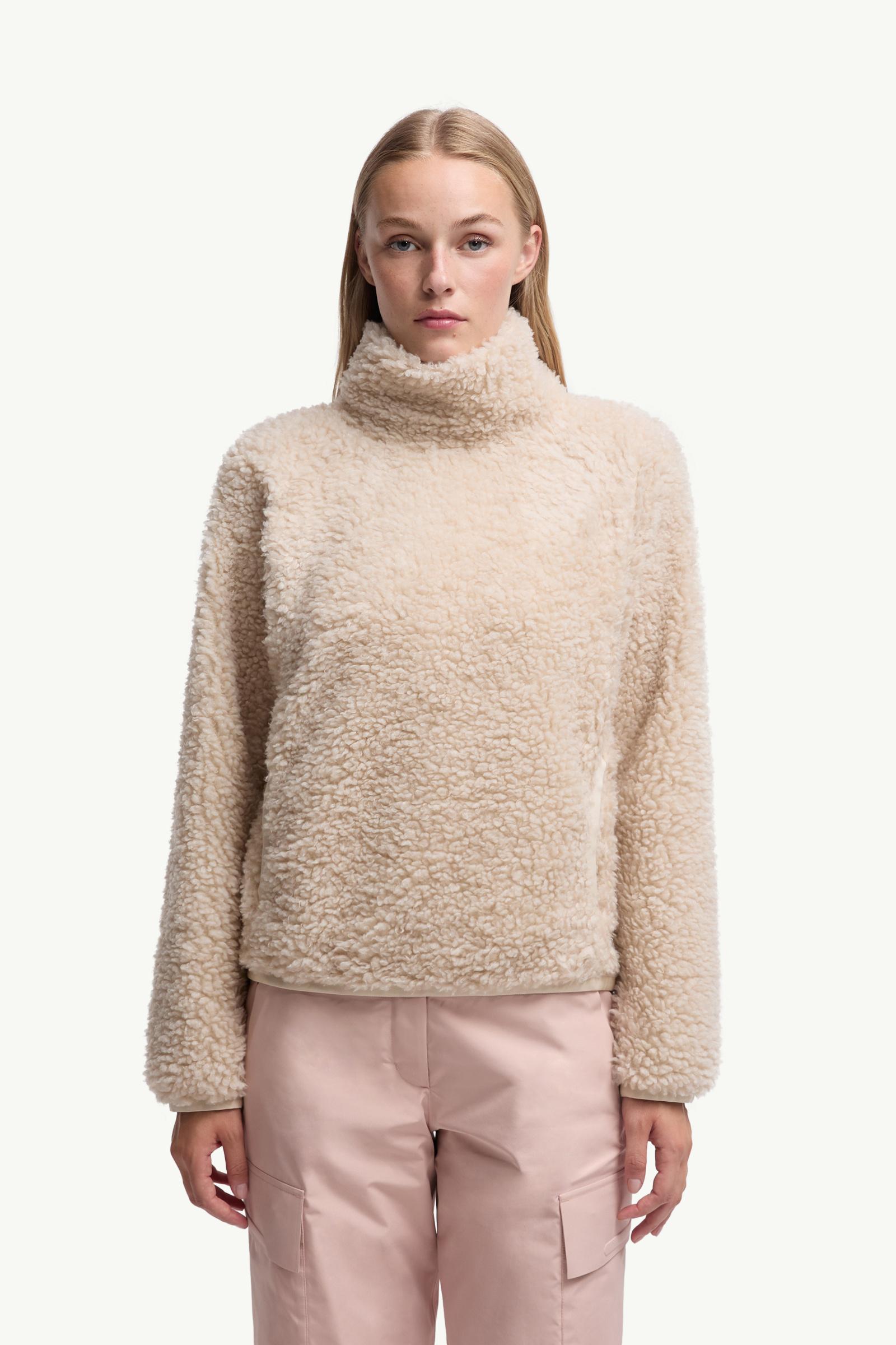 Moncler Teddy Turtleneck Sweatshirt Light Beige Light Beige