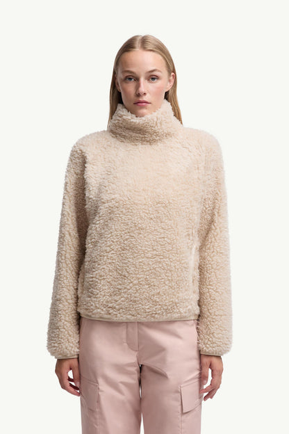 Moncler Teddy Turtleneck Sweatshirt Light Beige Light Beige