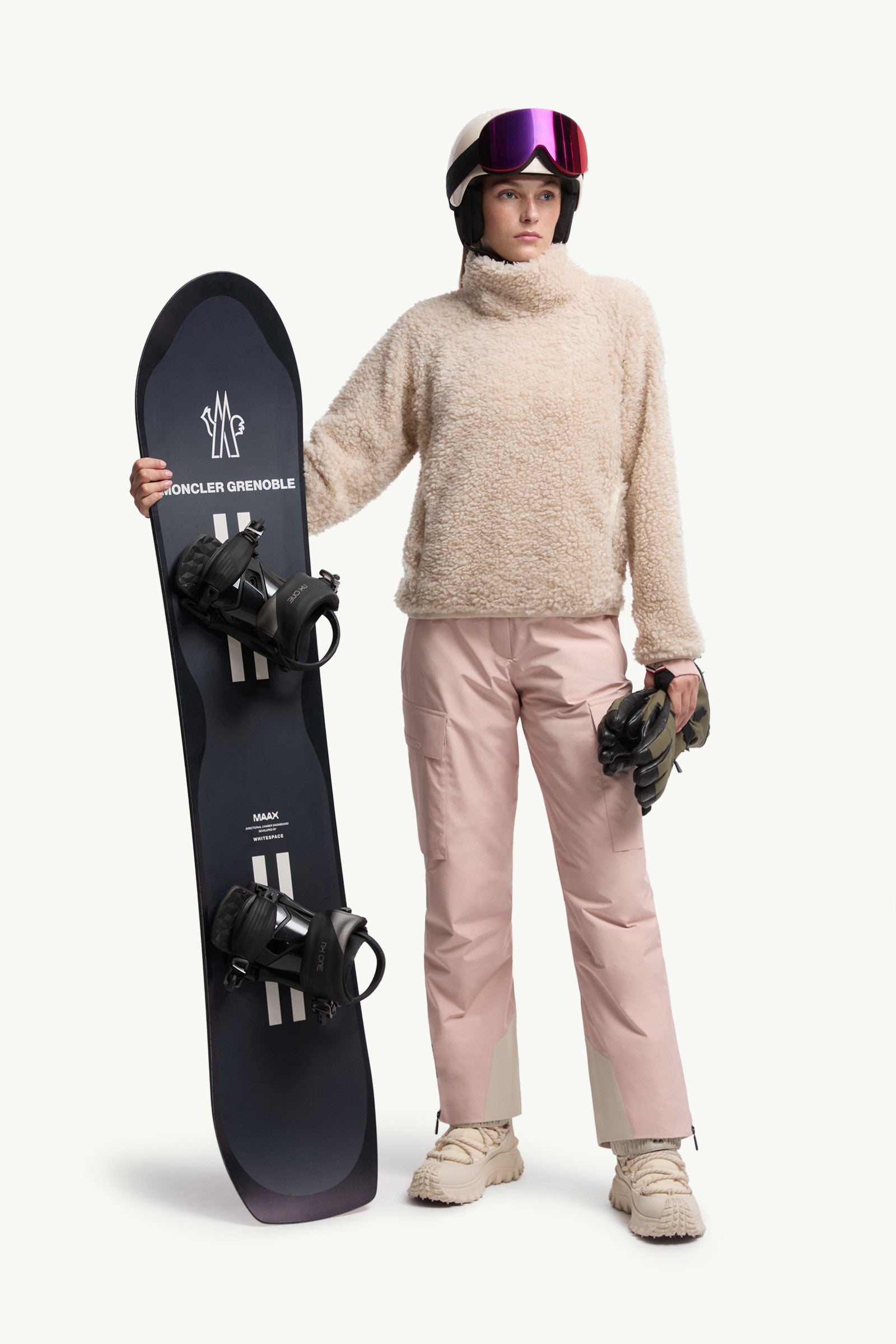Moncler Teddy Turtleneck Sweatshirt Light Beige Light Beige
