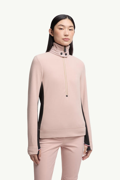 Moncler Half-Zip Sweatshirt Light Pink Light Pink