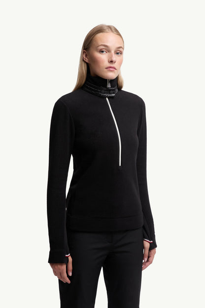 Moncler Half-Zip Sweatshirt Black Black