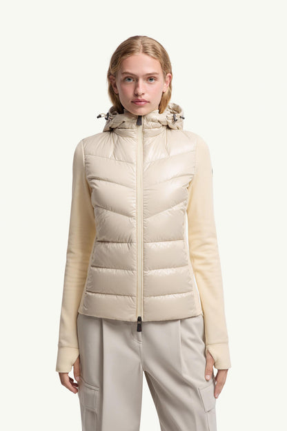 Moncler Padded Zip-Up Hoodie White White
