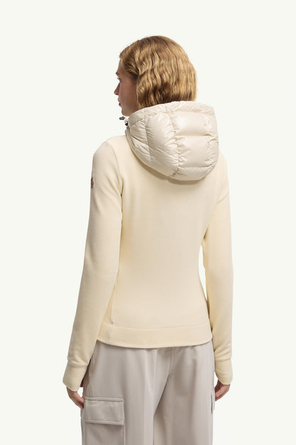 Moncler Padded Zip-Up Hoodie White White