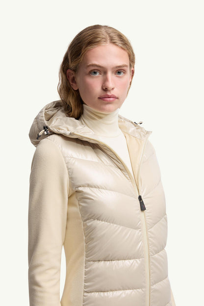 Moncler Padded Zip-Up Hoodie White White