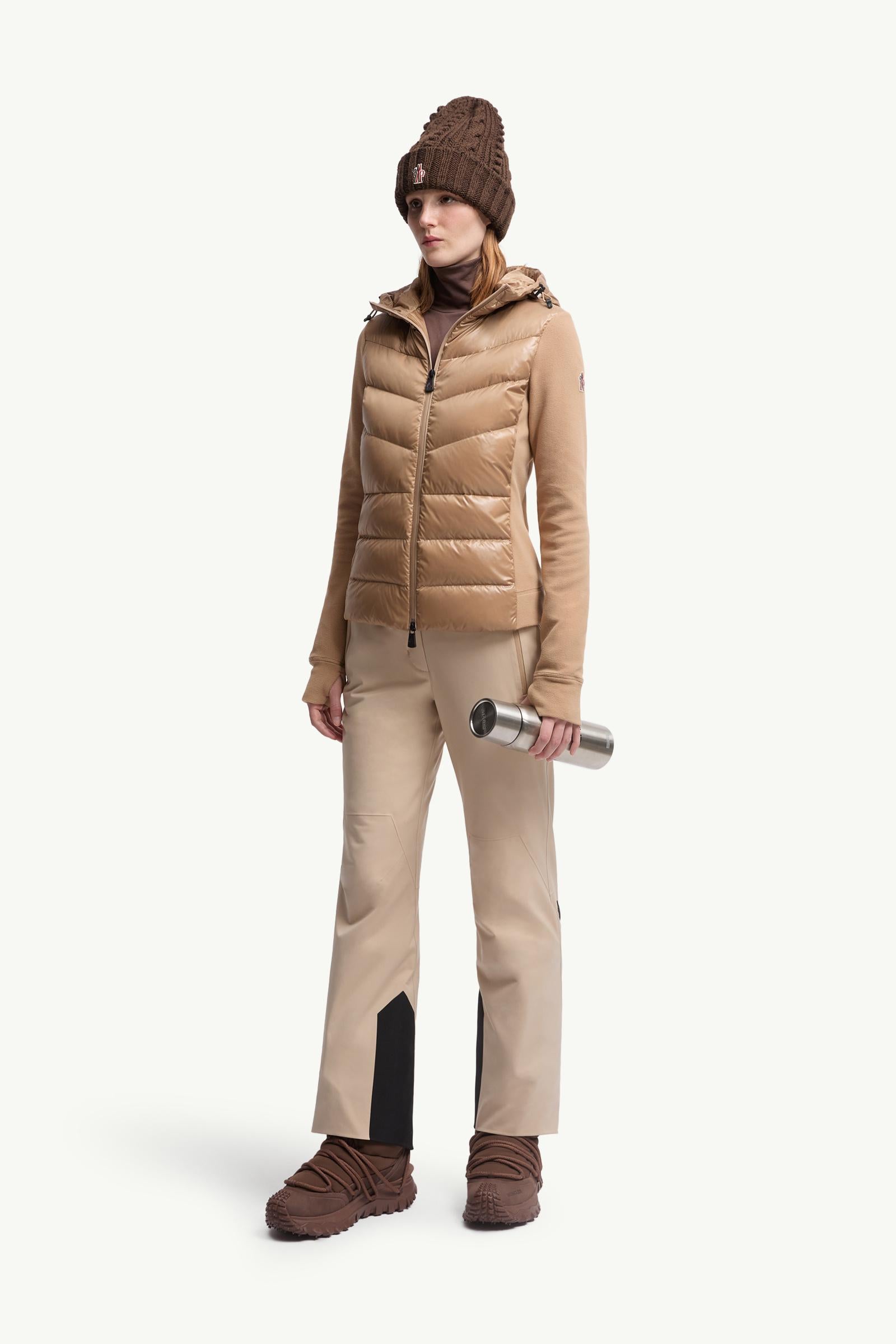 Moncler Padded Zip-Up Hoodie Beige Beige