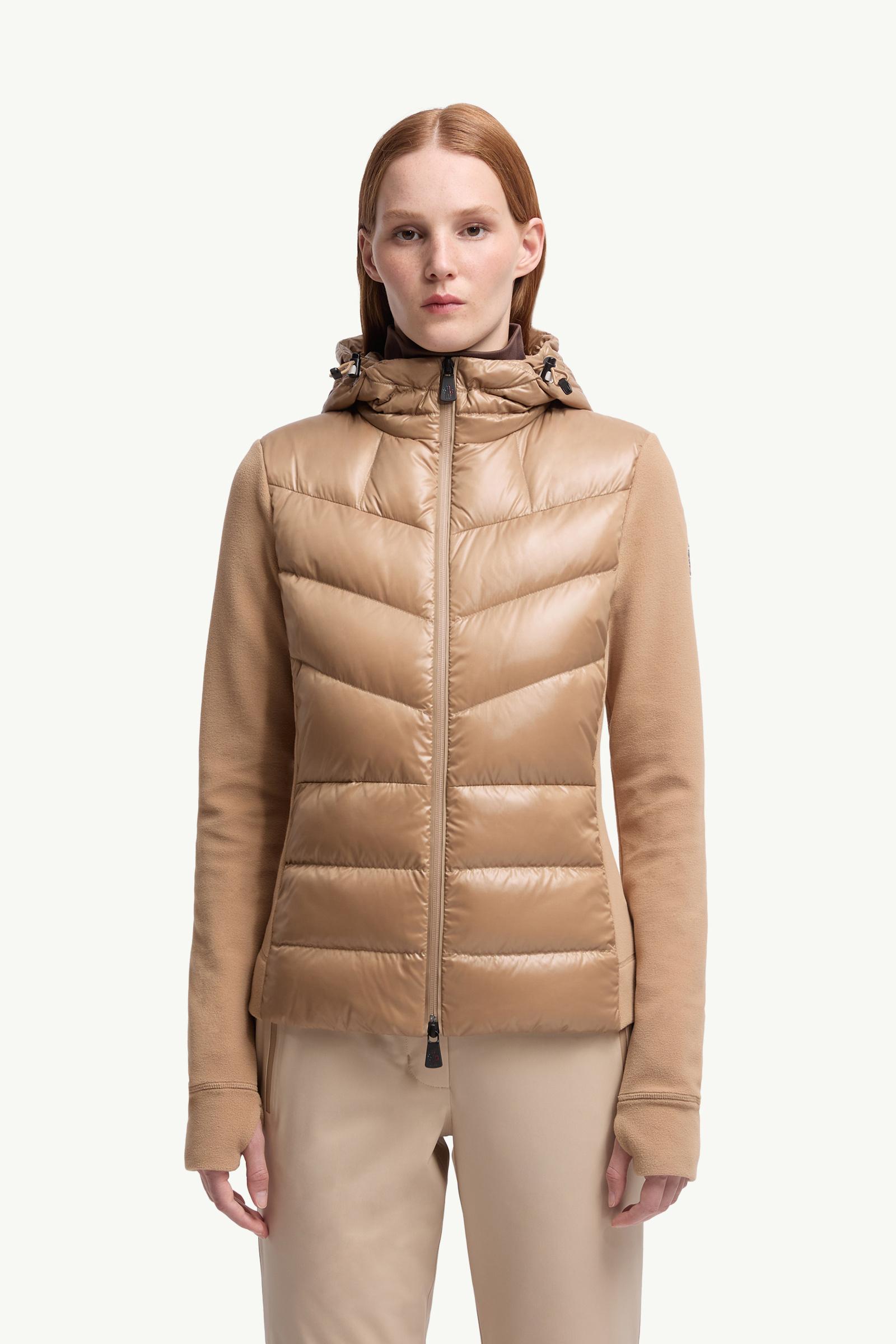 Moncler Padded Zip-Up Hoodie Beige Beige