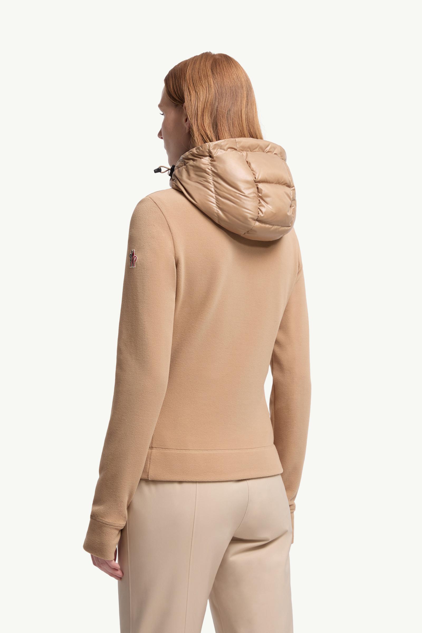 Moncler Padded Zip-Up Hoodie Beige Beige