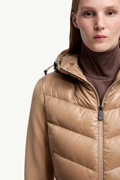 Moncler Padded Zip-Up Hoodie Beige Beige