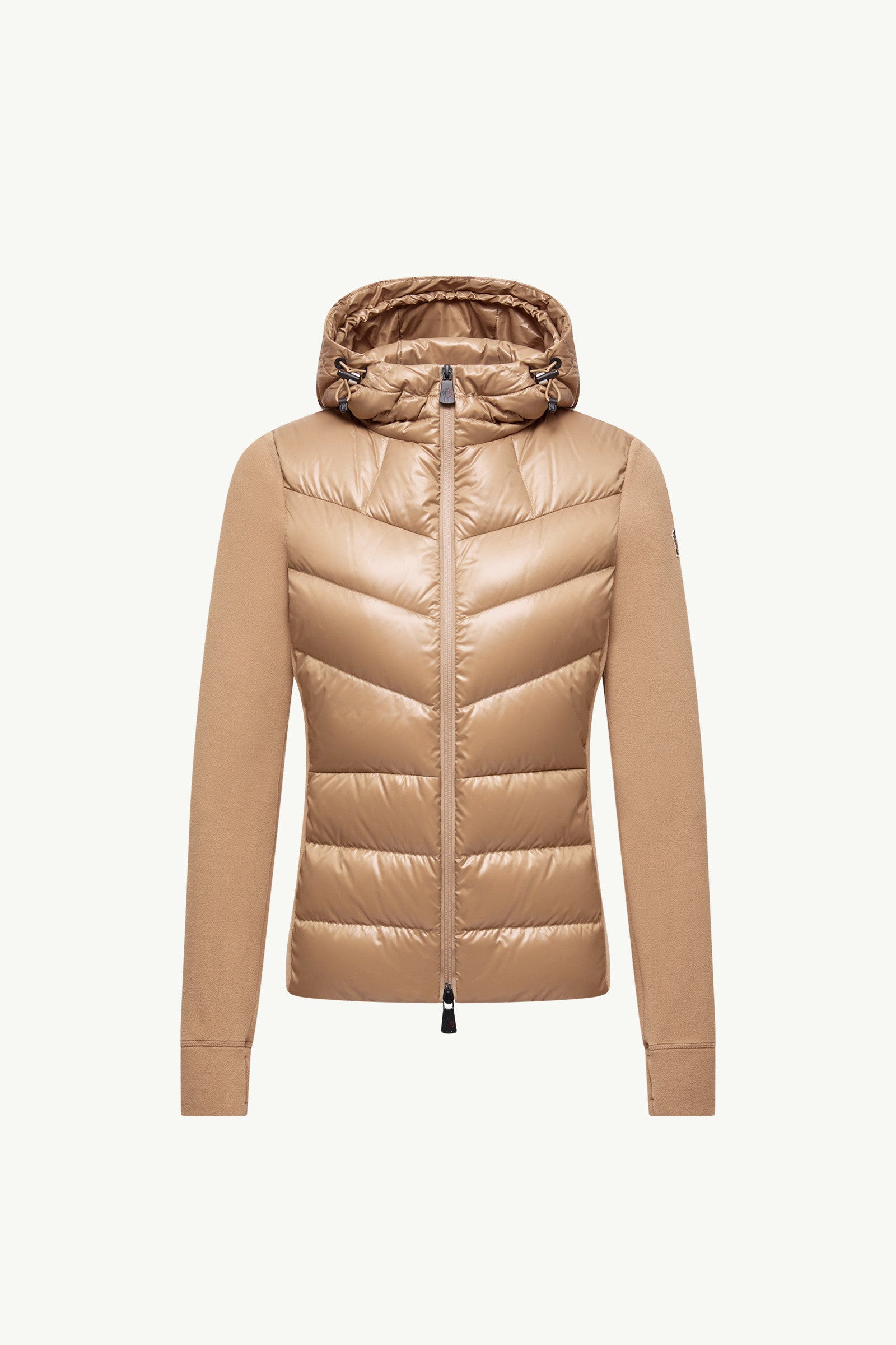 Moncler Padded Zip-Up Hoodie Beige Beige