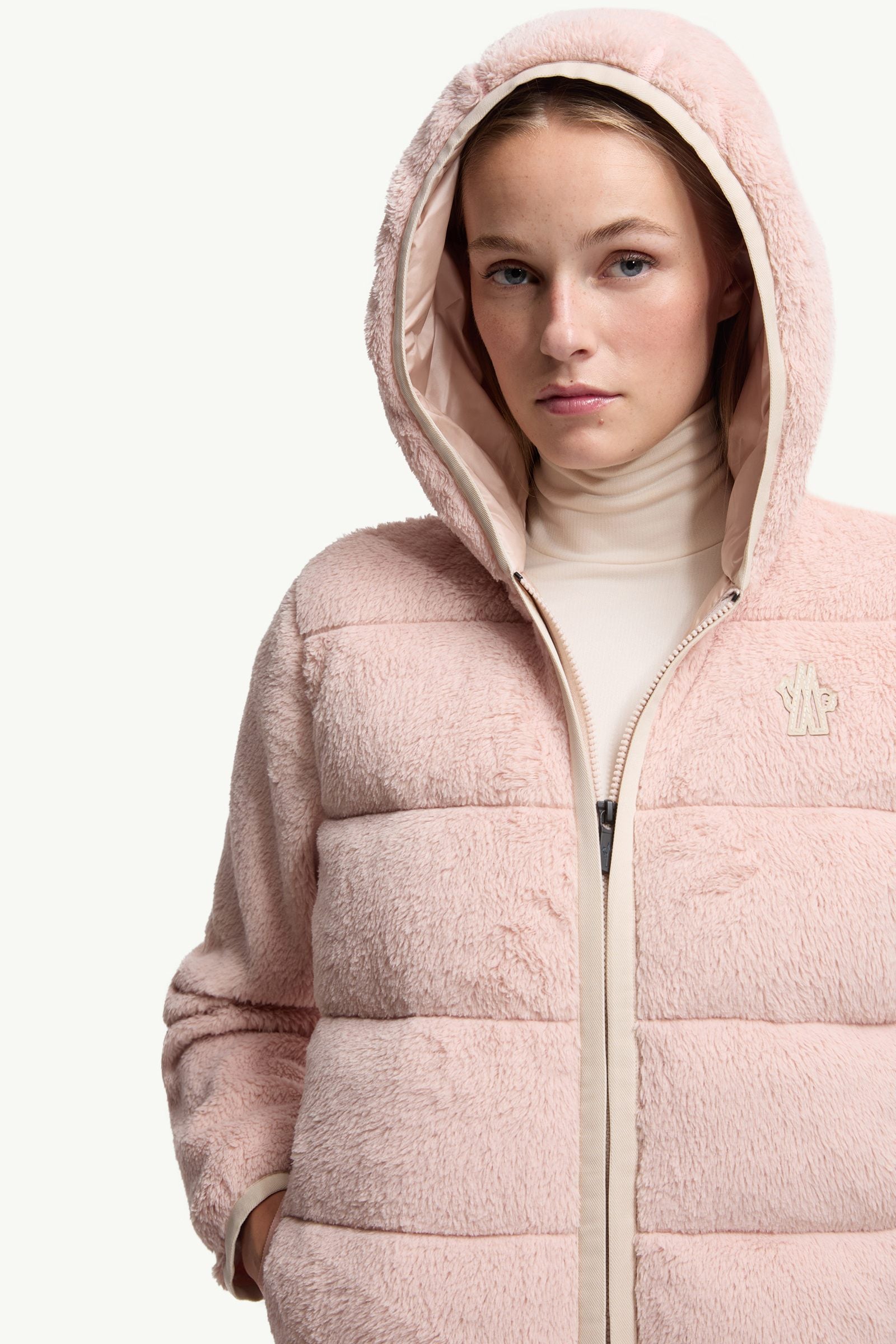 Moncler Padded Polartec® Zip-Up Hoodie Pink Pink