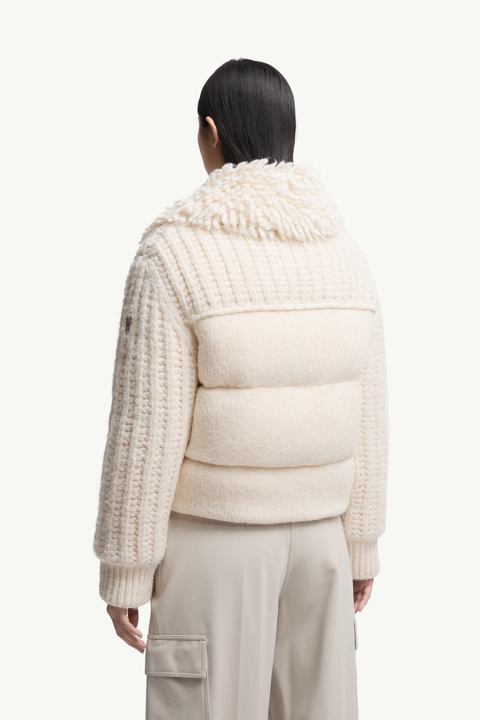 Moncler Hillehorn Alpaca Blend Short Down Jacket White Ivory White Ivory