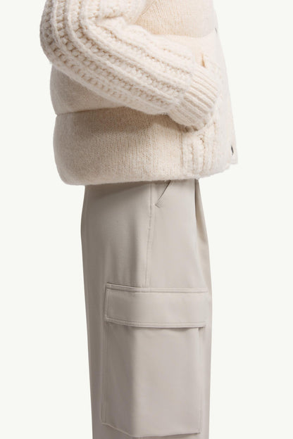 Moncler Hillehorn Alpaca Blend Short Down Jacket White Ivory White Ivory