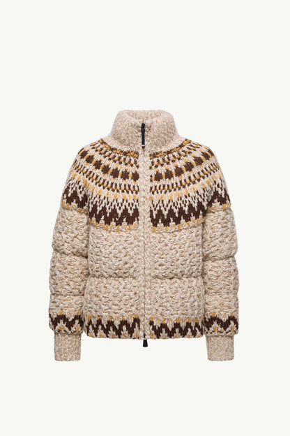 Moncler Girose Wool Blend Zip-Up Cardigan Beige & Brown Beige & Brown