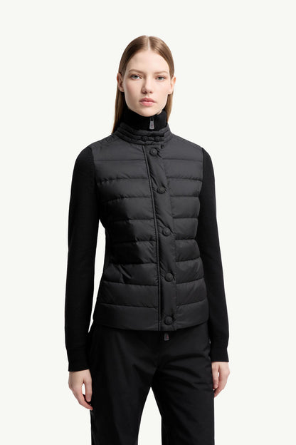 Moncler Padded Wool Cardigan Black Black