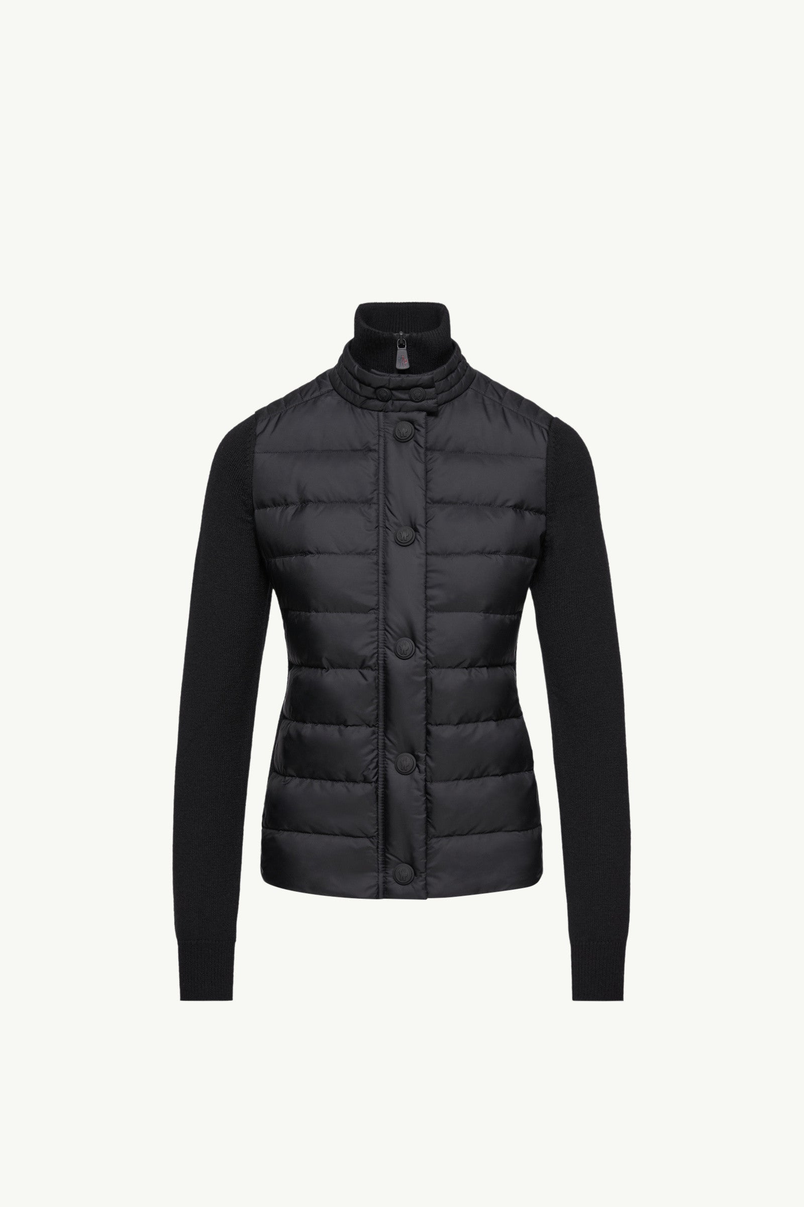 Moncler Padded Wool Cardigan Black Black