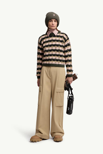 Moncler Wool & Alpaca Blend Striped Sweater Multicolour Multicolour