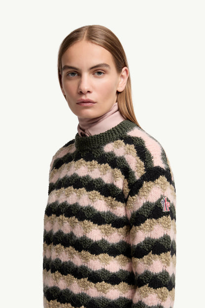 Moncler Wool & Alpaca Blend Striped Sweater Multicolour Multicolour