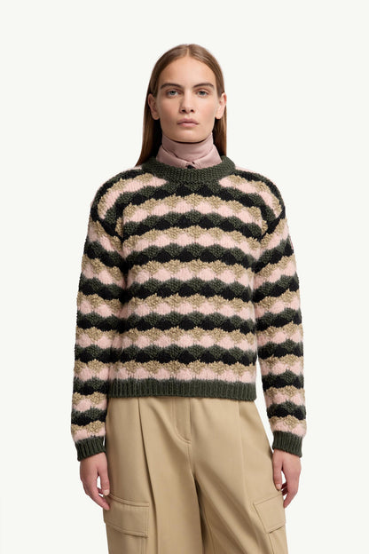 Moncler Wool & Alpaca Blend Striped Sweater Multicolour Multicolour
