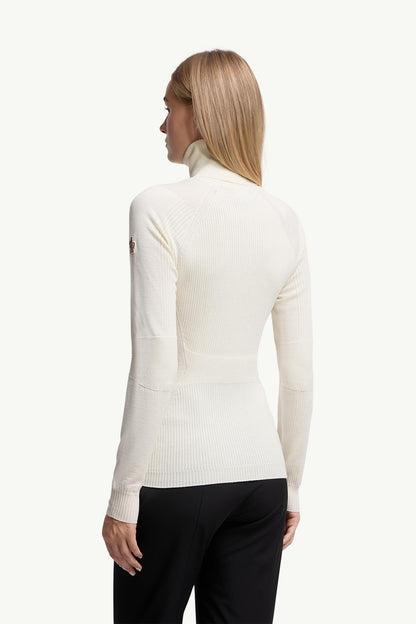 Moncler Wool Blend Turtleneck Sweater White White