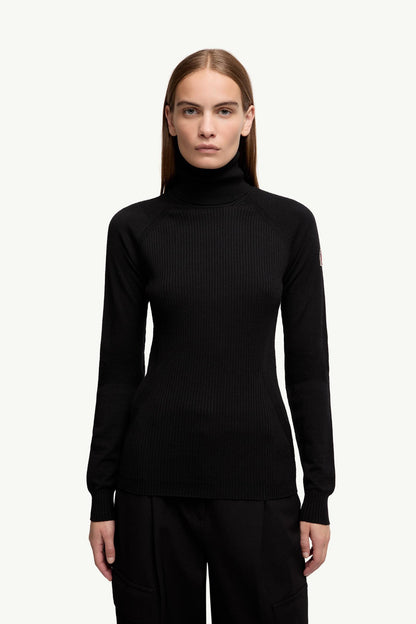 Moncler Wool Blend Turtleneck Sweater Black Black