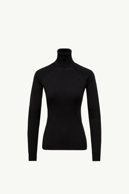 Moncler Wool Blend Turtleneck Sweater Black Black