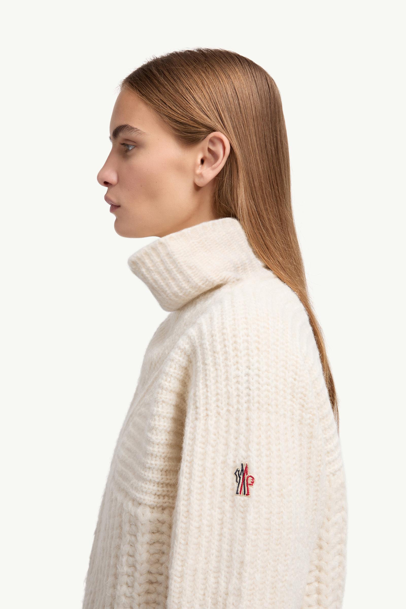 Moncler Alpaca Blend Turtleneck Sweater White Ivory White Ivory