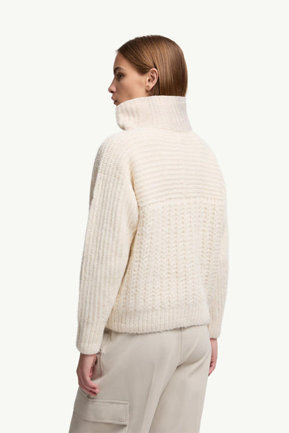 Moncler Alpaca Blend Turtleneck Sweater White Ivory White Ivory