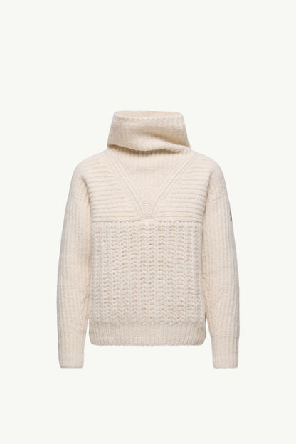 Moncler Alpaca Blend Turtleneck Sweater White Ivory White Ivory