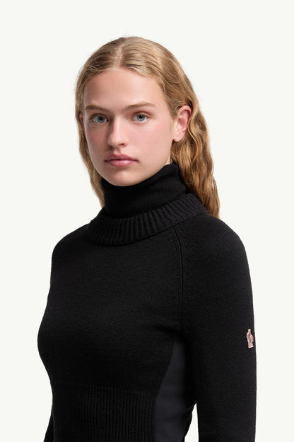 Moncler Wool Turtleneck Sweater Black Black