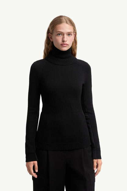 Moncler Wool Turtleneck Sweater Black Black
