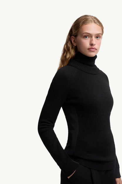 Moncler Wool Turtleneck Sweater Black Black