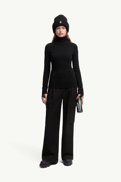 Moncler Wool Turtleneck Sweater Black Black