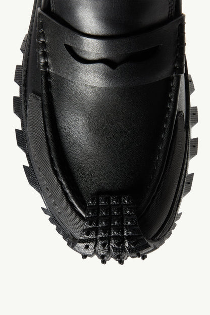 Moncler Trailgrip Leather Loafers Black